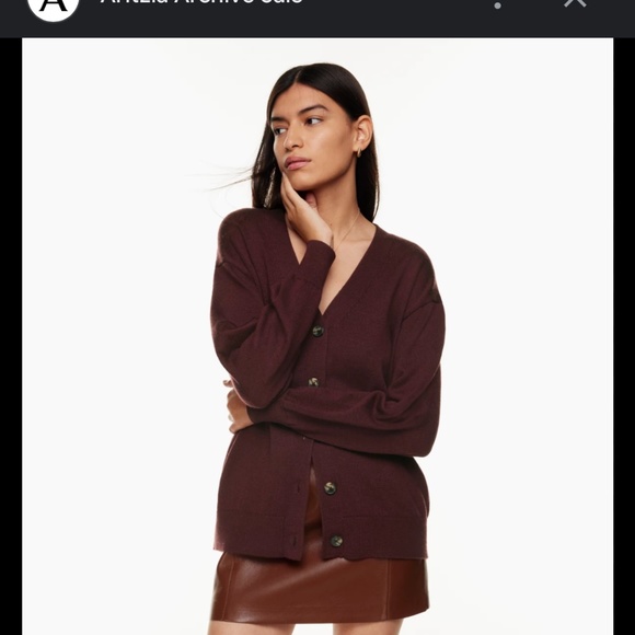 Aritzia Storybook oversize cardigan Wine XS - Picture 1 of 5